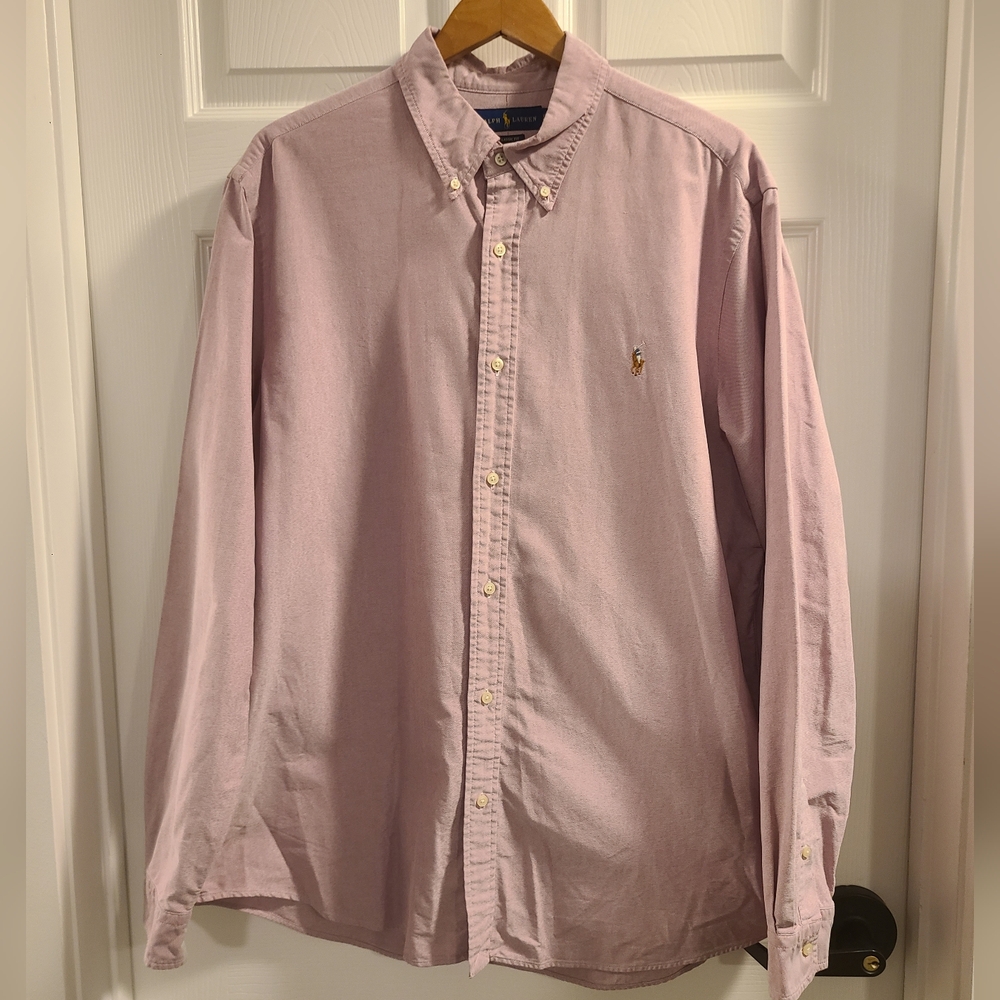 Mens Polo Ralph Lauren Classic Oxford L/S Button-Down Shirt Size XXL Dusty Rose
